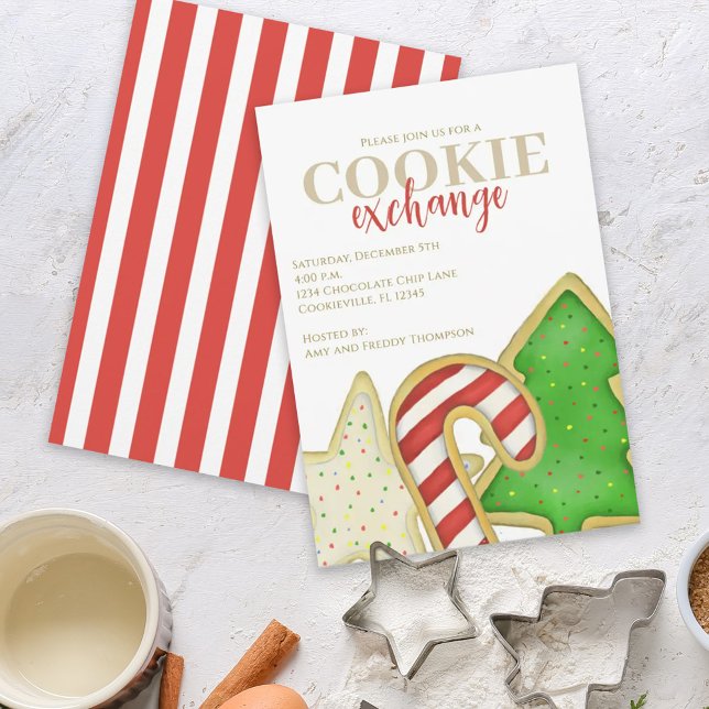 Invitation Christmas mignon Whimsical Sweet Cookie Exchange (Créateur téléchargé)