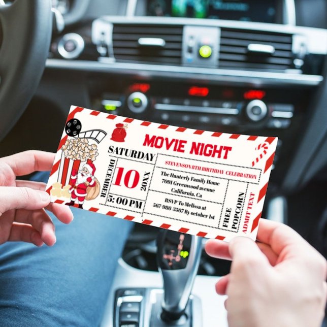 Invitation Christmas Movie Nuit Anniversaire Billet de fête I (Créateur téléchargé)