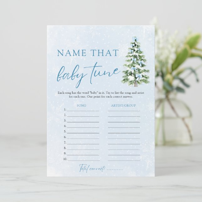 Invitation Christmas Name That Baby Tune Baby Shower Game (Debout devant)