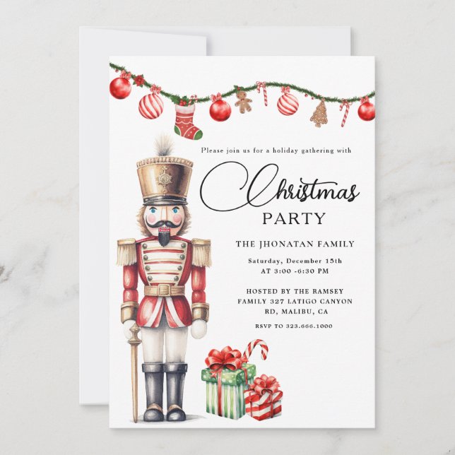 Invitation Christmas Nutcracker Isolated (Devant)