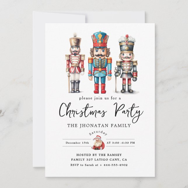 Invitation Christmas Nutcracker Isolated (Devant)
