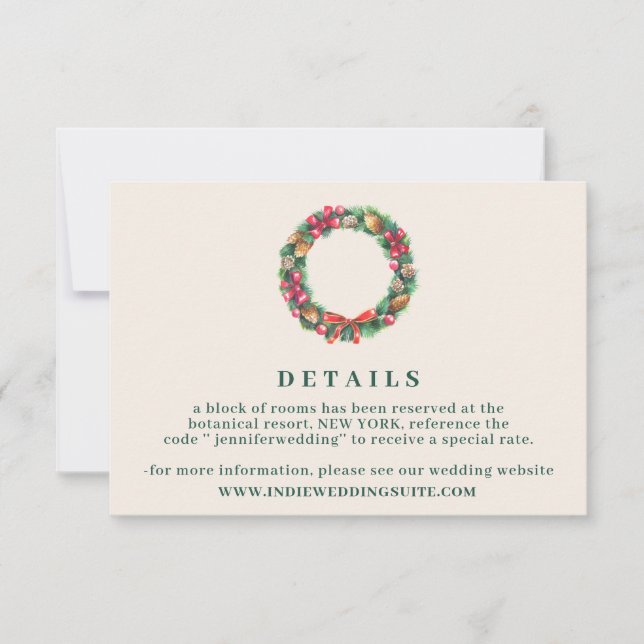 Invitation Christmas ornament wedding Details (Devant)