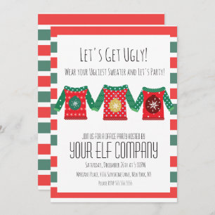 Invitation Christmas Party Ugly Sweaters Office Company Event