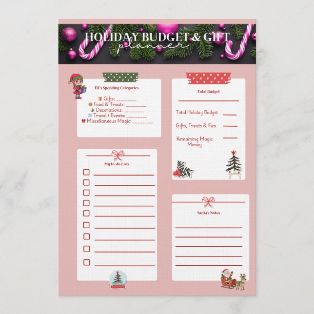 Invitation Christmas Planner PDF – Printable Holiday Planner (Devant)