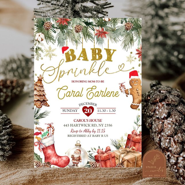 Invitation Christmas Santa Baby Sprinkle Baby Shower (Créateur téléchargé)