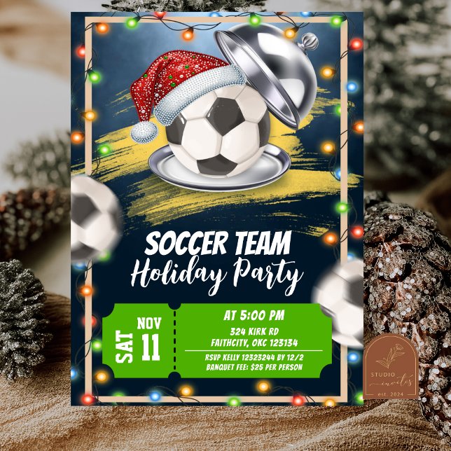 Invitation Christmas Soccer Holiday Party (Créateur téléchargé)