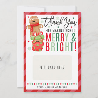 Invitation Christmas Teacher Gingerbread Gift Card Holder