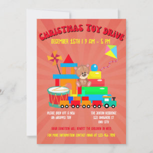 Invitation Christmas Toy Drive Famille ou Organisme de bienfa