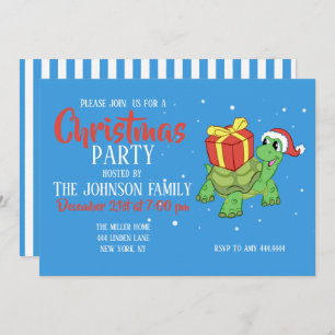 Invitation Christmas turtle with the venin