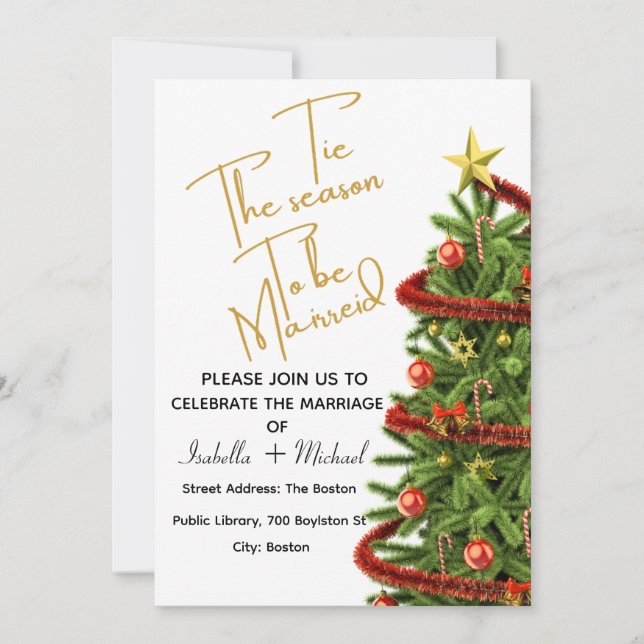 Invitation Christmas Wedding Invitation,Winter Wedding (Devant)