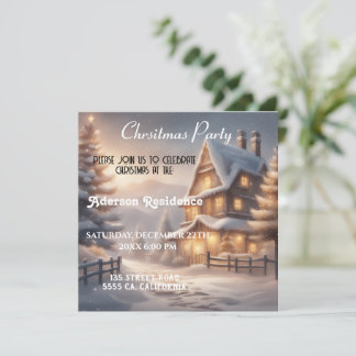 Invitation Christmas Winter Landscape  Christmas Party