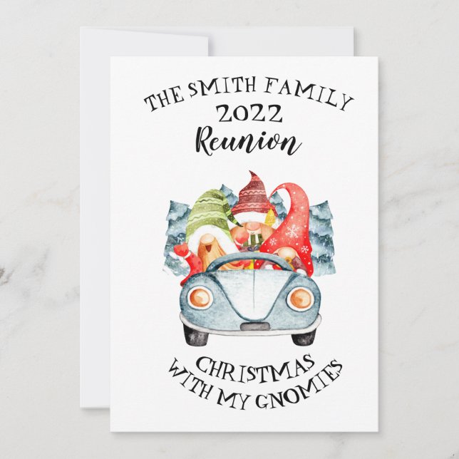 Invitation Christmas With My Gnomies Family Christmas Reunion (Devant)