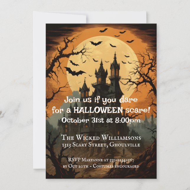 Invitation Chromolithographie du parti Halloween vintage (Devant)