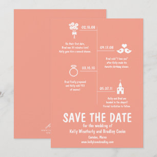 Invitation Chronologie de la relation corail Mariage Enregist