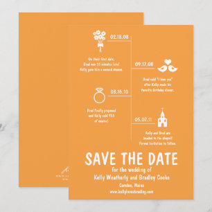 Invitation Chronologie de la relation orange Mariage Enregist