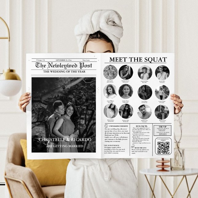 Invitation Chronologie du Mariage de journal et infographie d (Créateur téléchargé)