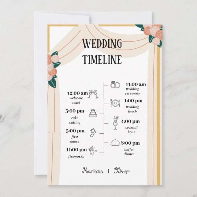 Invitation Chronologie du Mariage sans stress - Faites de vot (Devant)