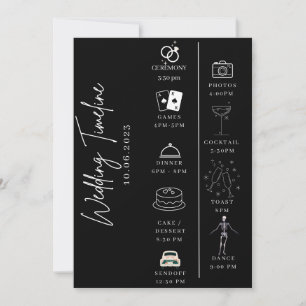 Invitation Chronologie et détails du mariage Gotich