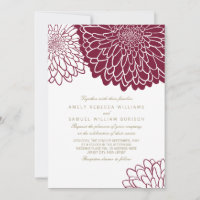 Chrysanthème de Bourgogne Texte Doré Mariage Simpl