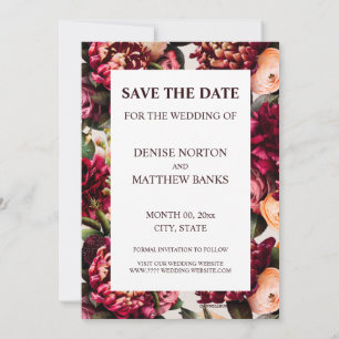 Invitation Chrysanthème romantique sur Cameo Beige Enregistre