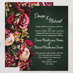 Invitation Chrysanthème sur le Mariage Emerald
