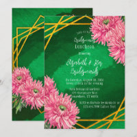 Chrysanthèmes rose Géométrique Bridesmaiers Déjeun