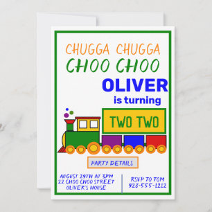 Invitation Chugga Choo Choo Boy's 2e Anniversaire