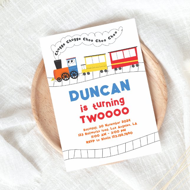 Invitation Chugga Chugga Choo Choo Train 2e anniversaire (Créateur téléchargé)