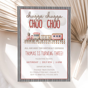 Invitation Chugga Chugga CHOO CHOO Train Anniversaire