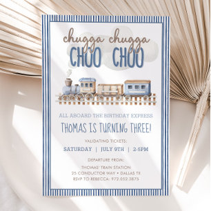 Invitation Chugga Chugga CHOO CHOO Train Anniversaire