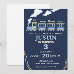 Invitation Chugga, Chugga Cute Train fête d'anniversaire