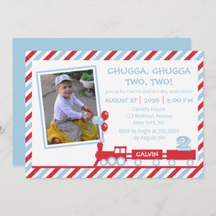 Invitation Chugga Chugga Deux Deux Train Anniversaire 