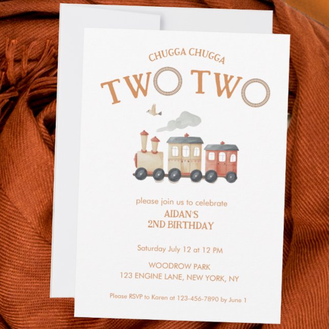 Invitation Chugga Deux Train Deuxième Anniversaire (Créateur téléchargé)