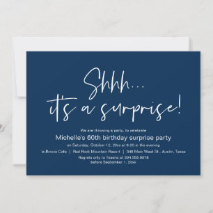 Invitation Chut, c'est une fête d'anniversaire surprise