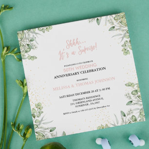 Invitation Chut C'est une surprise 50e anniversaire de mariag