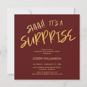 Invitation Chut ! C'est une Surprise 50e Anniversaire Gold Bu
