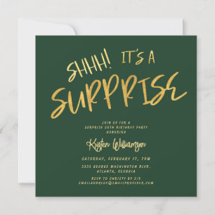 Invitation Chut ! C'est une surprise 50e anniversaire Gold Gr