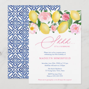 Invitation Chut Floral aux citrons ! Fête d'anniversaire Surp
