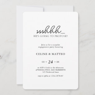 Invitation Chut... Il va demander sa main Fiançailles Surpr