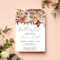Chute amoureuse boho brun fleurs nuptiale douche