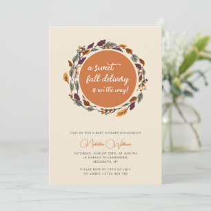 Invitation Chute Cottage coeur Boho Baby shower Feuille