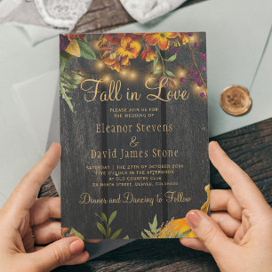 Invitation Chute d'amour automne automne automne mariage flor