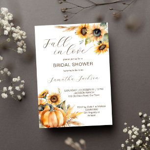 Invitation Chute d'amour boho citrouille tournesol douche nup