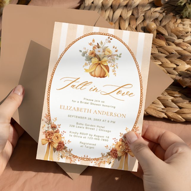 Invitation Chute d'amour Chute Citrouille floral Fête des mar (Créateur téléchargé)