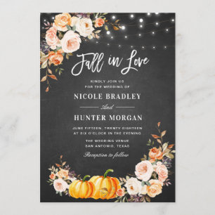 Invitation Chute d'amour chute mariage de fleurs rustiques