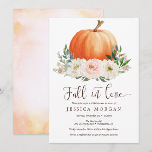 Invitation Chute d'amour Citrouille douche nuptiale Invitatio