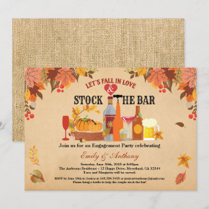 Invitation Chute d'amour stock bar couple douche