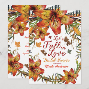 Invitation CHUTE DANS la Fête de la mariée orange florale de