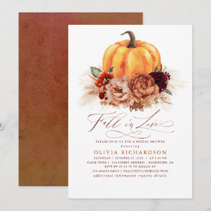 Invitation Chute dans l'amour Fête des mariées Rust Flowers C