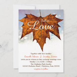 Invitation Chute dans l'amour photo de la feuille - Faire-par